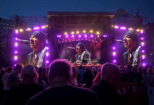 Bruce Springsteen & the E Street Band during a co<em></em>ncert at Oriole Park at Camden Yards. (Karl Merton Ferron/Staff)