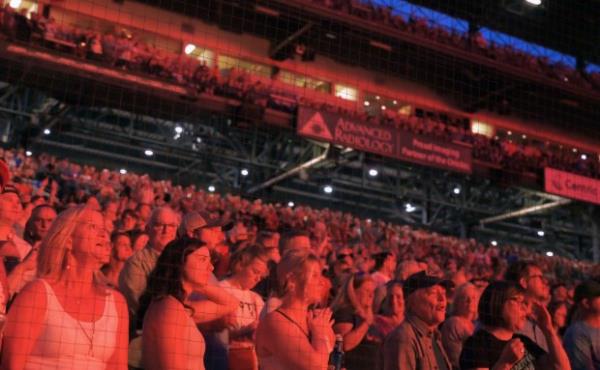 Bruce Springsteen & the E Street Band during a co<em></em>ncert at Oriole Park at Camden Yards. (Karl Merton Ferron/Staff)